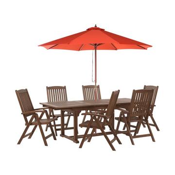 Set da pranzo per giardino con sedie en Legno d'acacia Rustico AMANTEA