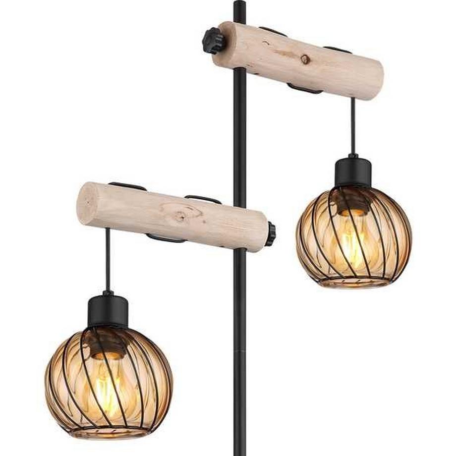 mutoni Lampadaire Paulo métal noir mat 2xE27  