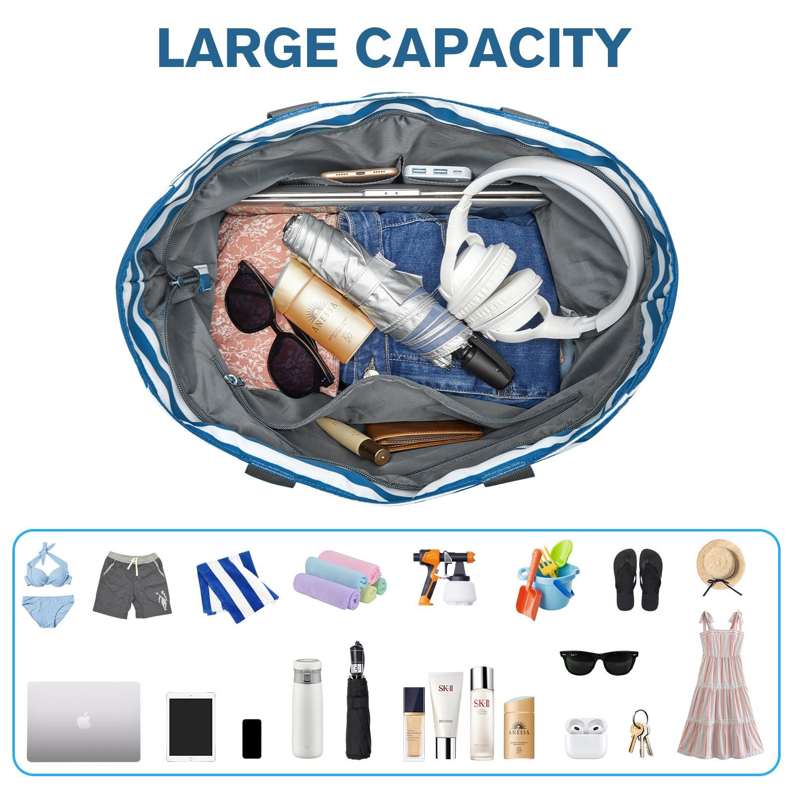 Only-bags.store Familien Faltbare Gestreifte Strandtasche  