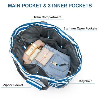 Only-bags.store Familien Faltbare Gestreifte Strandtasche  