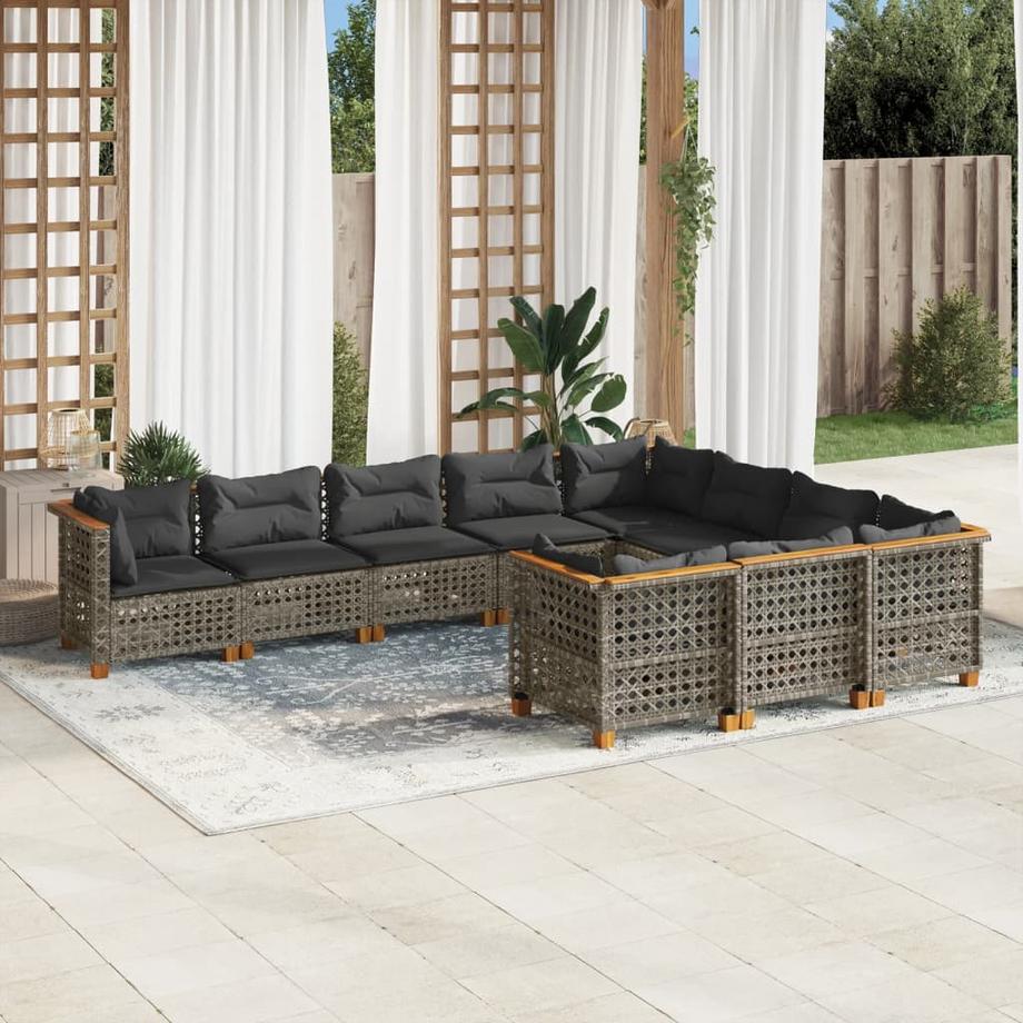 VidaXL set divano da giardino Polirattan  