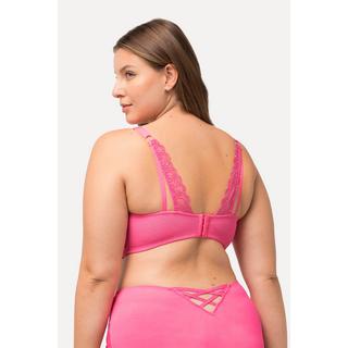 Ulla Popken  Reggiseno con ferretto, pizzo con cuori e nastri decorativi, coppa C-F 