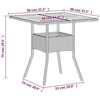 VidaXL tavolo da giardino Polirattan  