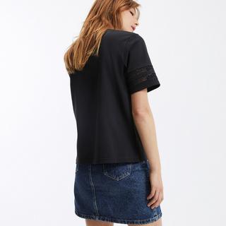 La Redoute Collections  T-Shirt mit rundem Ausschnitt & Guipure-Spitze 