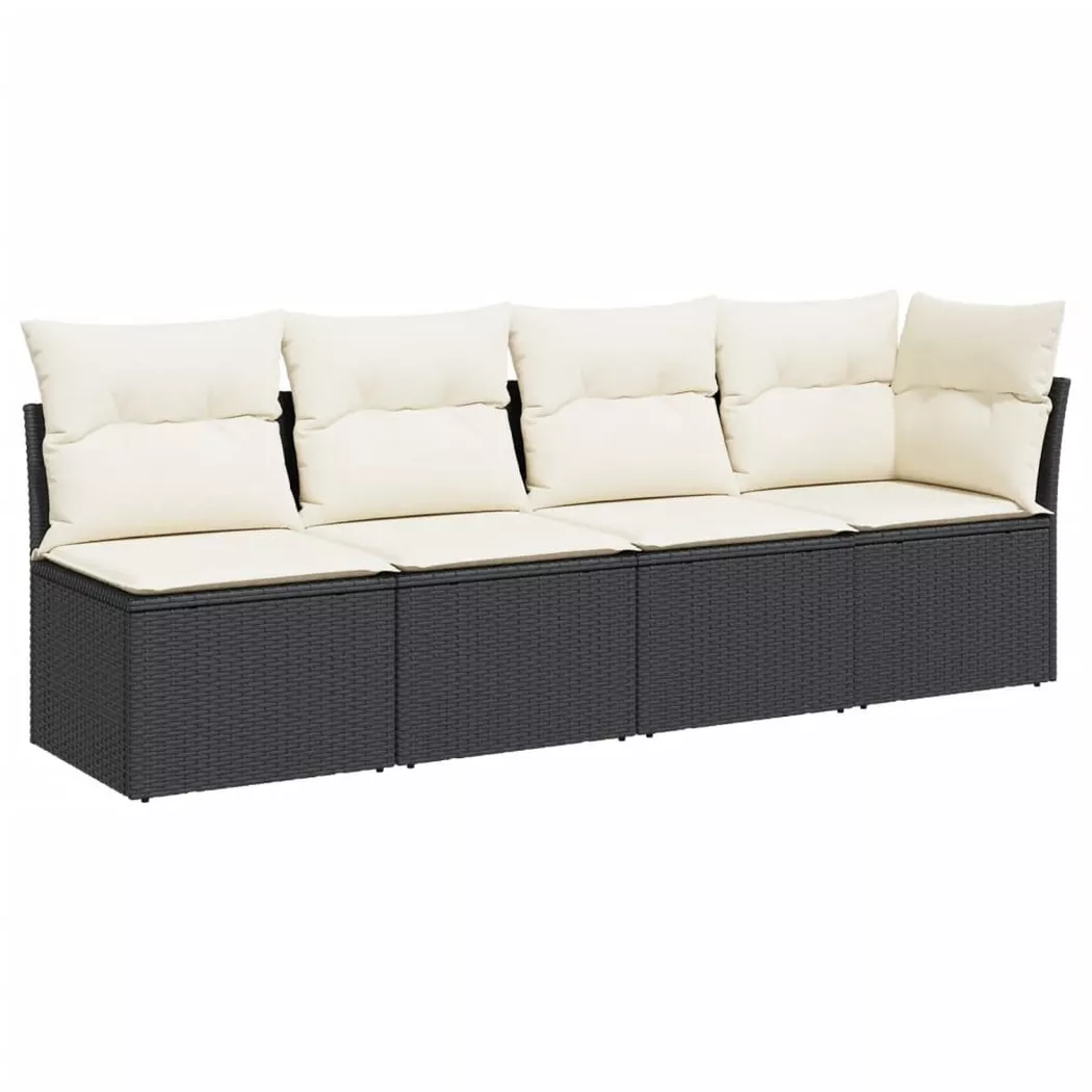 VidaXL - Gartensofa poly-rattan, One Size, Schwarz