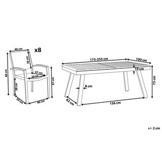 Beliani Essgruppe für 8 Personen aus Aluminium Modern PERETA  