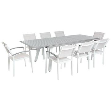 Essgruppe für 8 Personen aus Aluminium Modern PERETA