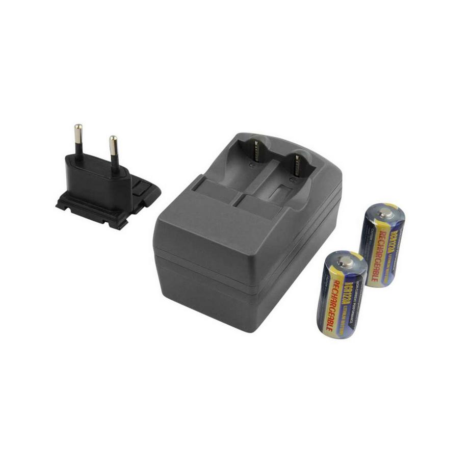 Avizar  Caricabatterie CR123 con 2 batterie incluse compatibile con Canon / Kodak / Nikon 