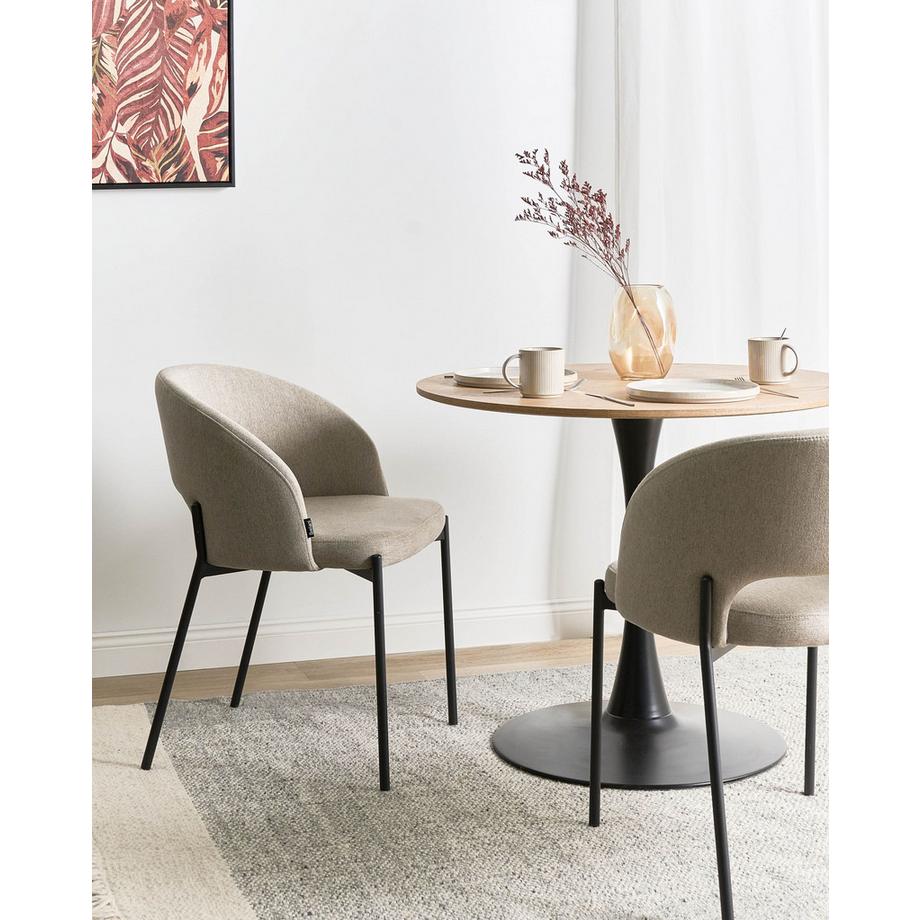 Beliani Lot de 2 chaises de salle à manger en Tissu Minimaliste PENNY  