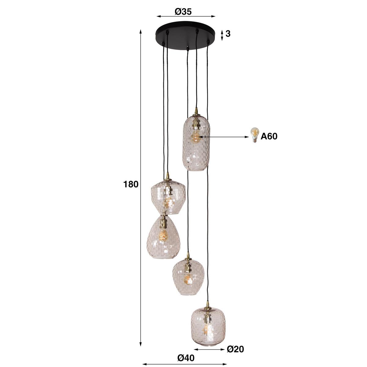 mutoni industrial Lampe à suspendre Patch 5L  