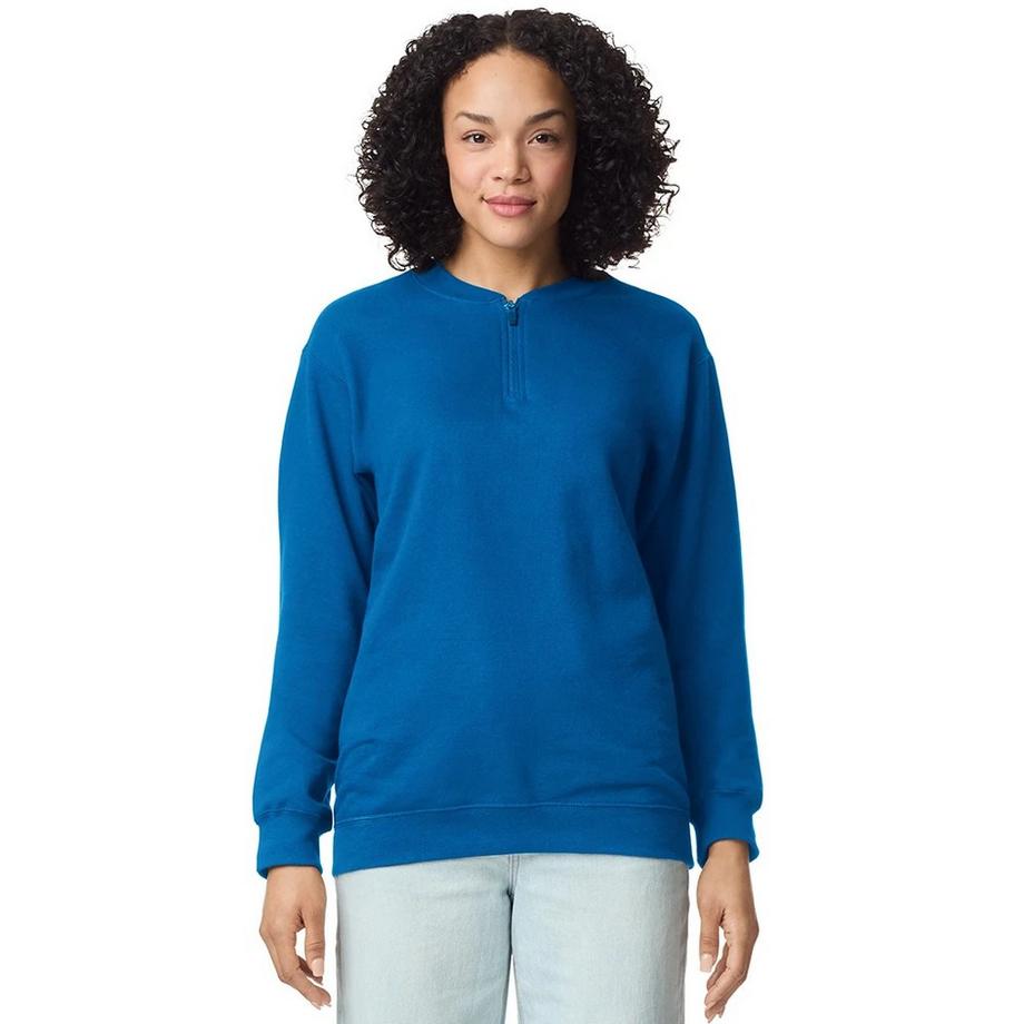 Gildan Softstyle Mittelschweres Sweatshirt mit kurzem Reissverschluss  