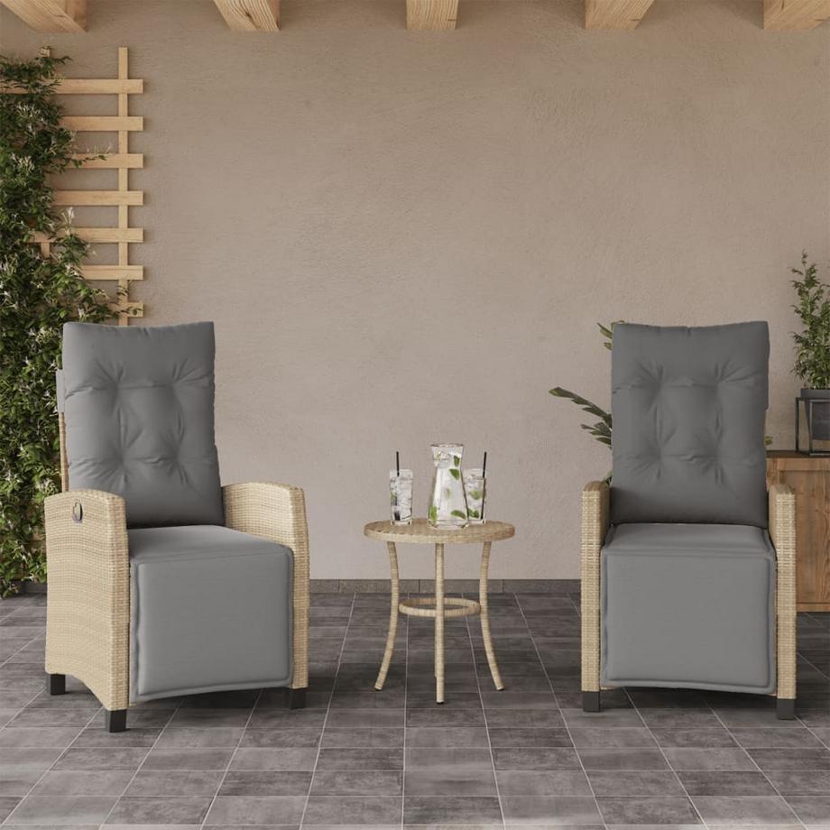 VidaXL Chaise de jardin inclinable rotin synthétique  