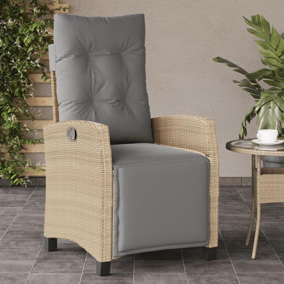 VidaXL Chaise de jardin inclinable rotin synthétique  