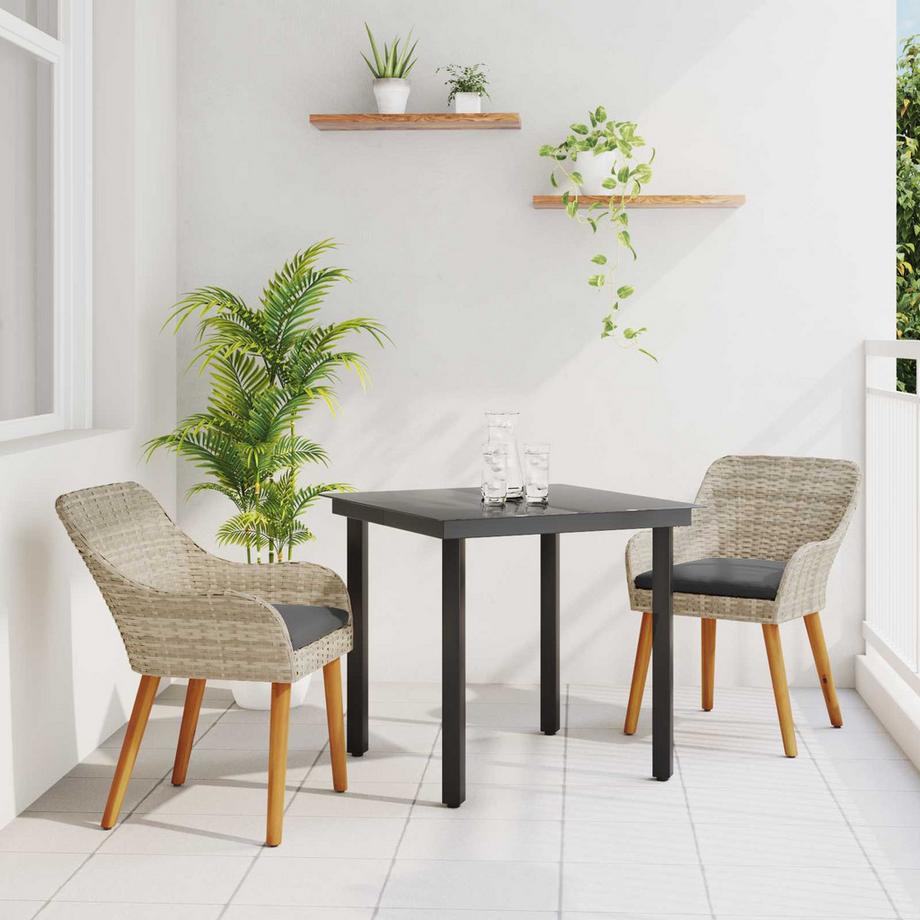 VidaXL Set da Pranzo per Giardino Polyrattan  