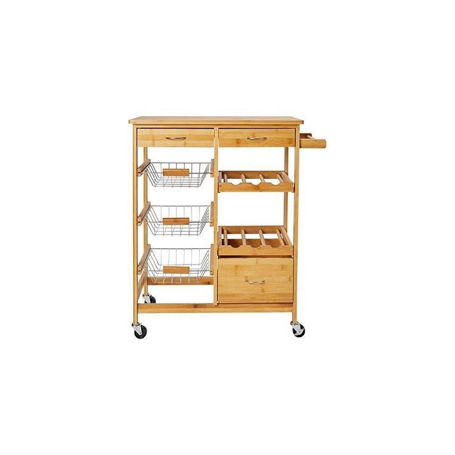 Zeller Present Chariot de cuisine en bambou  