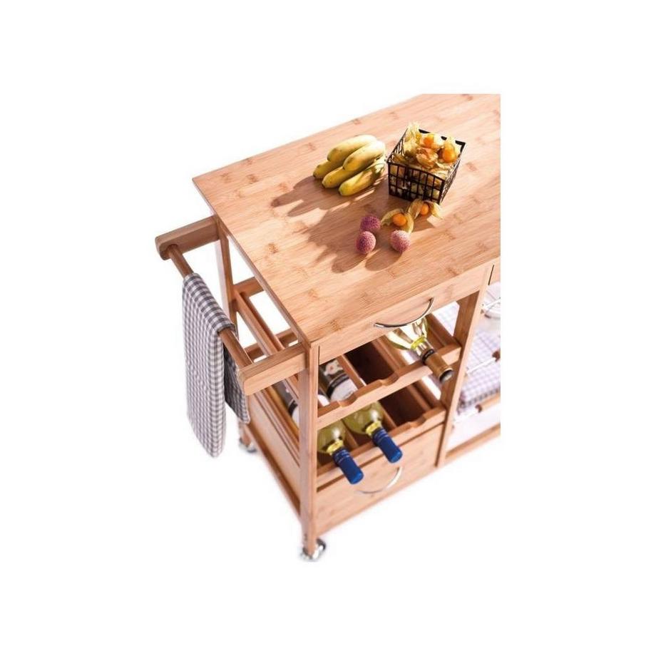 Zeller Present Chariot de cuisine en bambou  