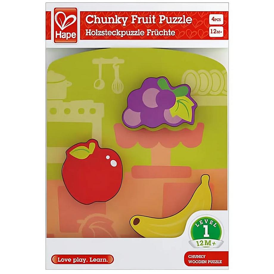 Hape  Puzzle Holzsteckpuzzle Früchte (4Teile) 