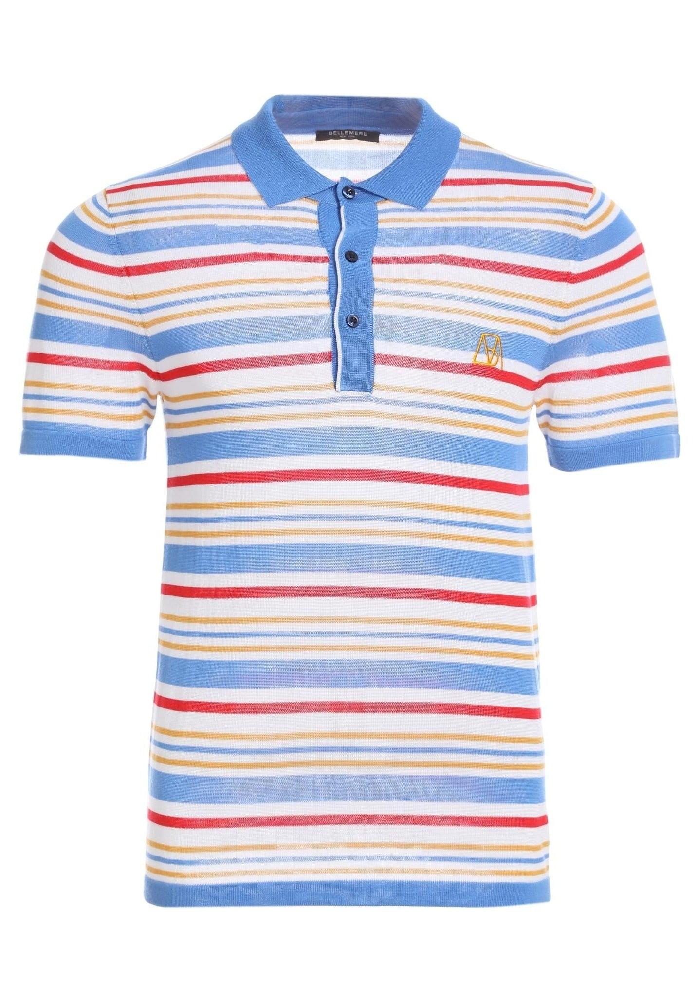 Bellemere New York  Polo en Tencel multicolore à rayures fantaisie Bellemere 