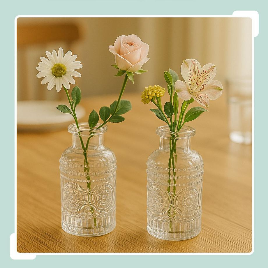 Northix Lot de 12 petits vases en verre  