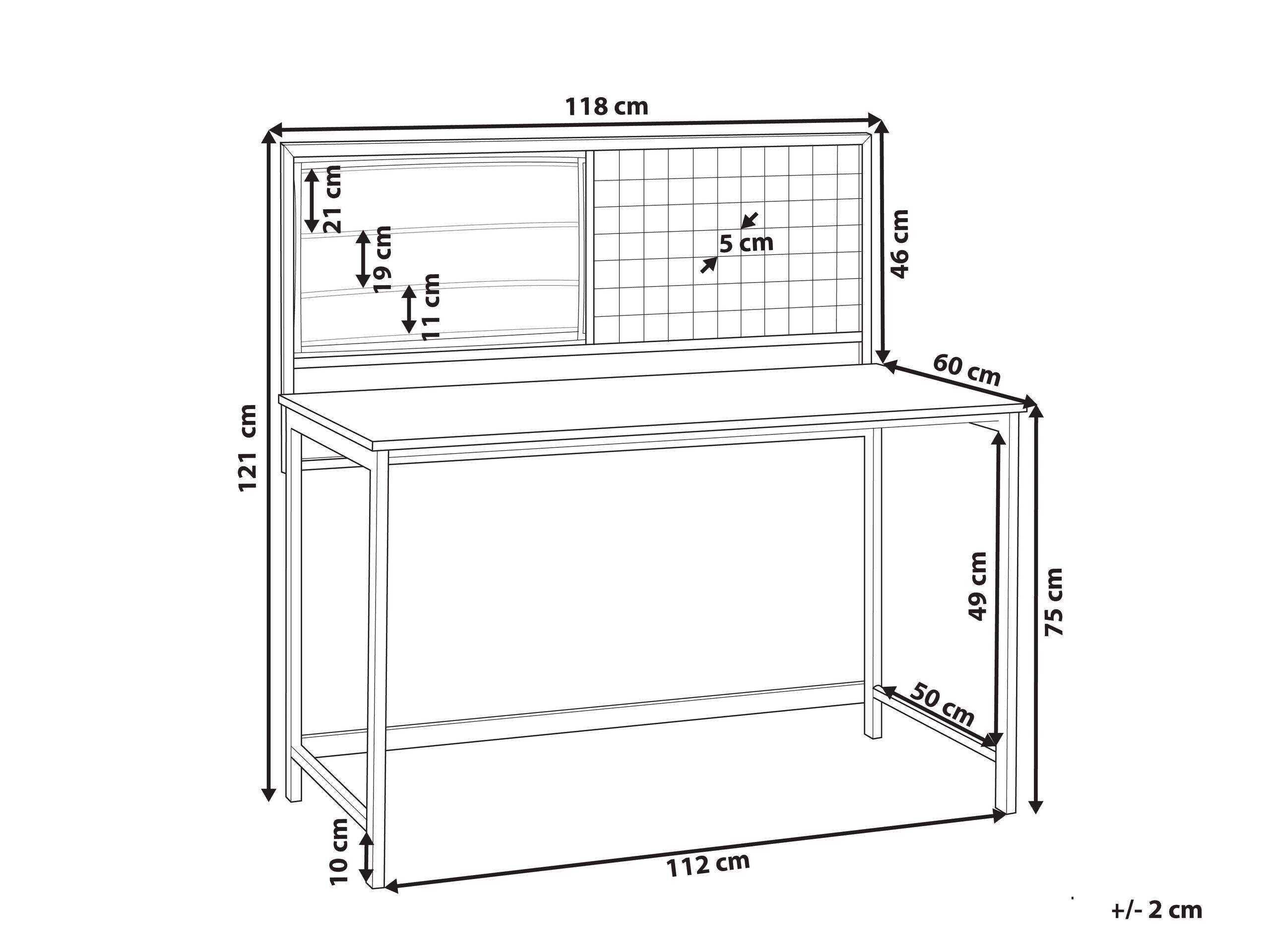 Beliani Schreibtisch mit Memoboard aus Faserplatte Modern VINCE  