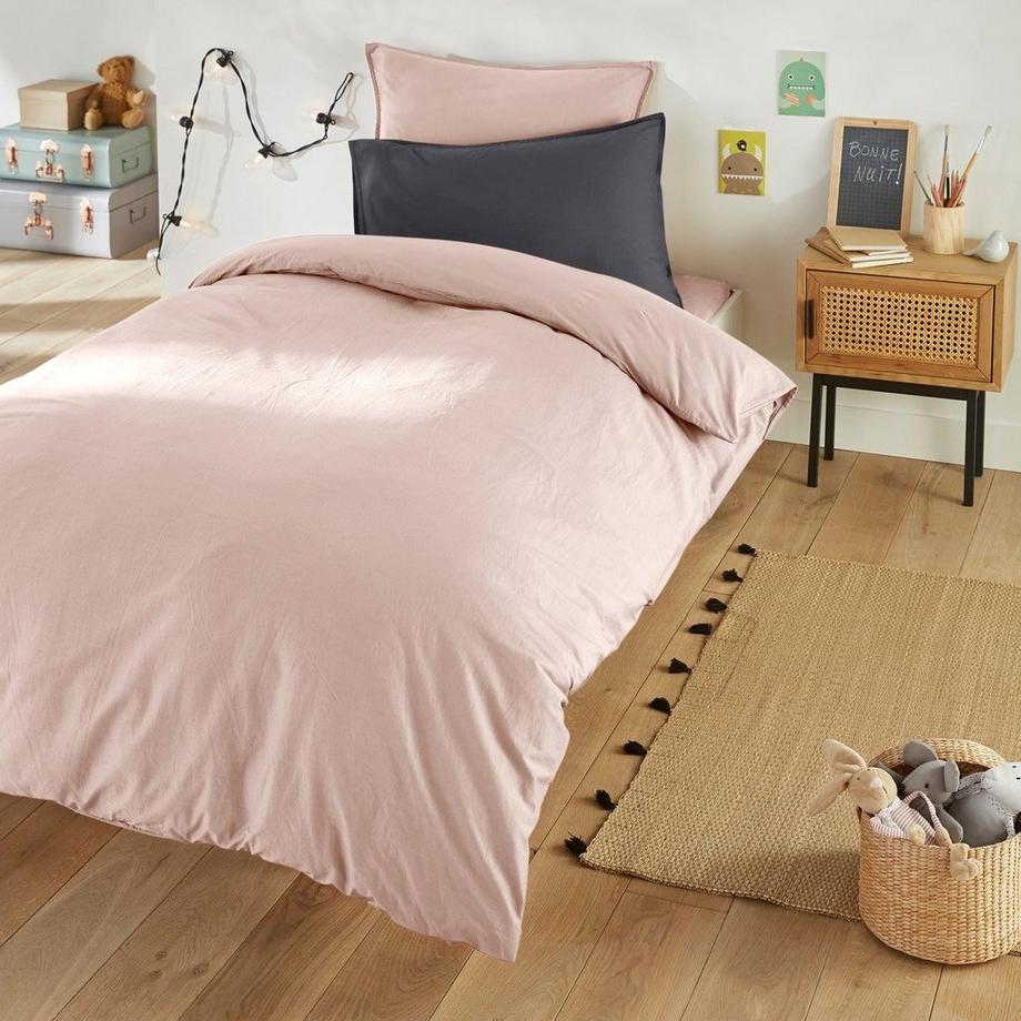 Housse de couette enfant en coton lavé
