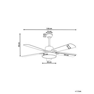 Beliani Ventilateur de plafond avec lampe en Métal Traditionnel HOBBLE  