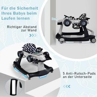 Northix  4 in 1 Lauflernwagen Klappbarer Lauflernwagen Grau 