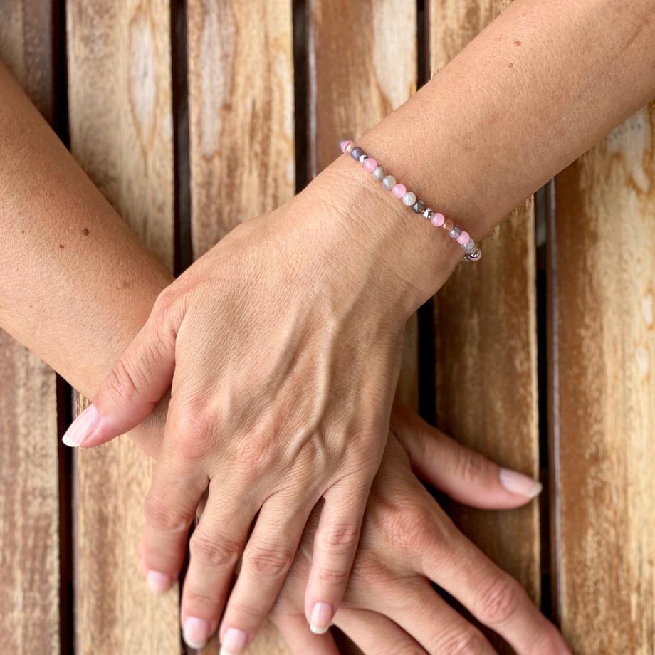 Balibay  Mia  Armband mit Achat, Rosenquarz und Silber 