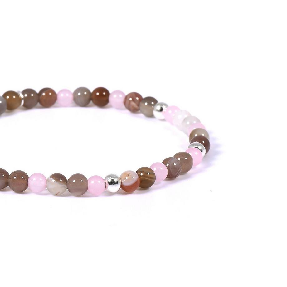 Balibay  Mia  Armband mit Achat, Rosenquarz und Silber 