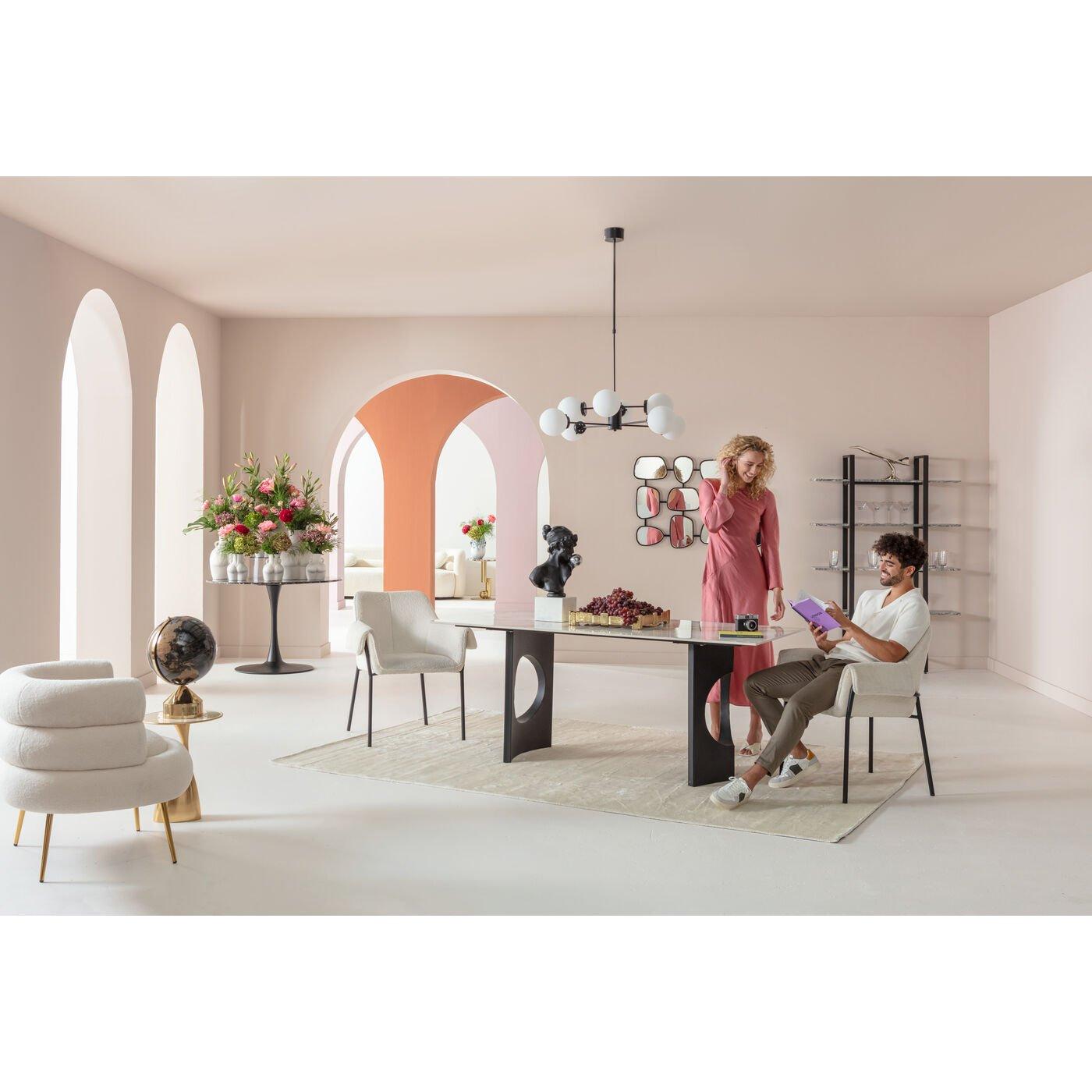 KARE Design Chaise avec accoudoirs Bess crème  