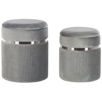 Lot de 2 poufs avec rangement en Velours Glamour CAMDENTON