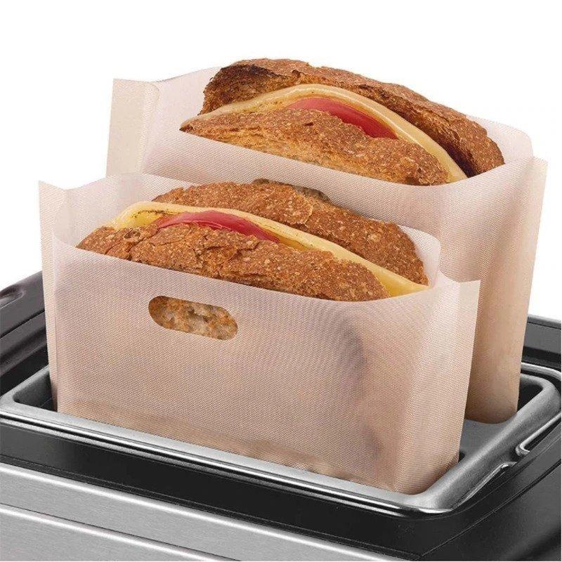 Toaster-Beutel 10 Stück – Wiederverwendbar, Antihaftbeschichtet, Hitzebeständig Bis 260°C, Für Grill & Backofen