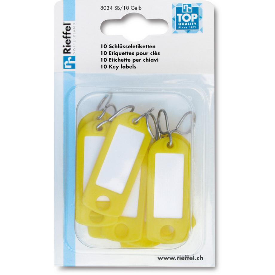 Rieffel Schlüsseletiketten 10 Stück Gelb  