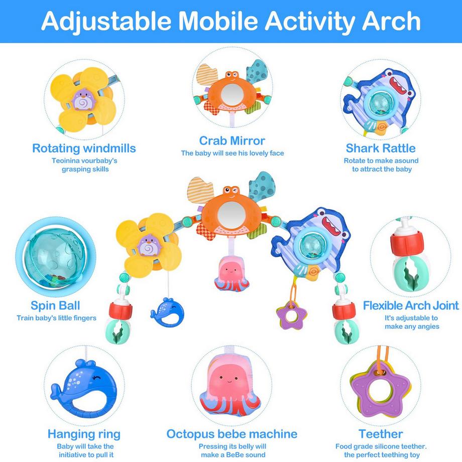 Activity-board  Jouet chariot pour arche de jeu Jouet de motricité pour bébé 