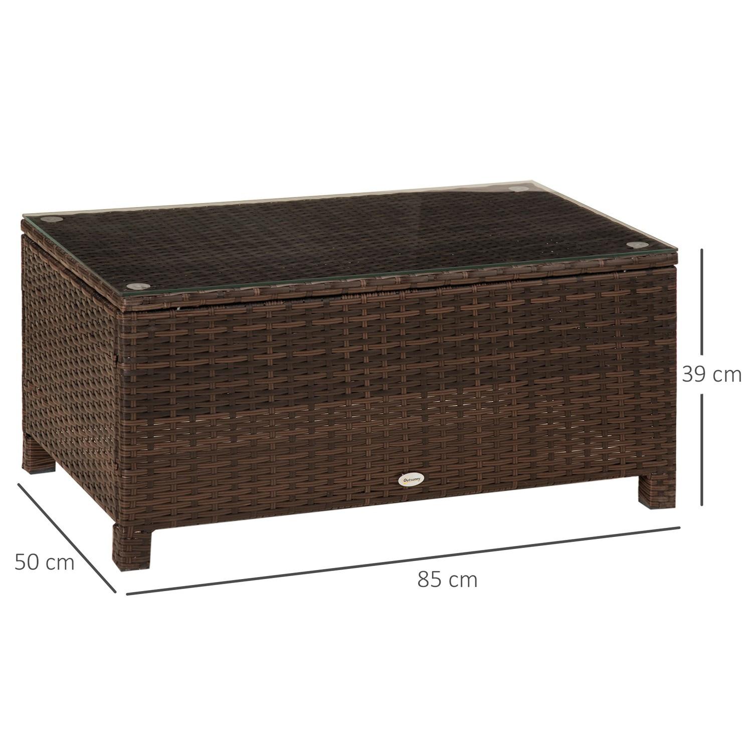 Northio Table D'Appoint De Jardin Table Basse En Polyrotin, Résistant Aux Intempéries, Marron, 85X50X39Cm  