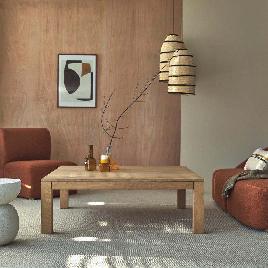 Tikamoon Table basse carrée en chêne massif Eden  