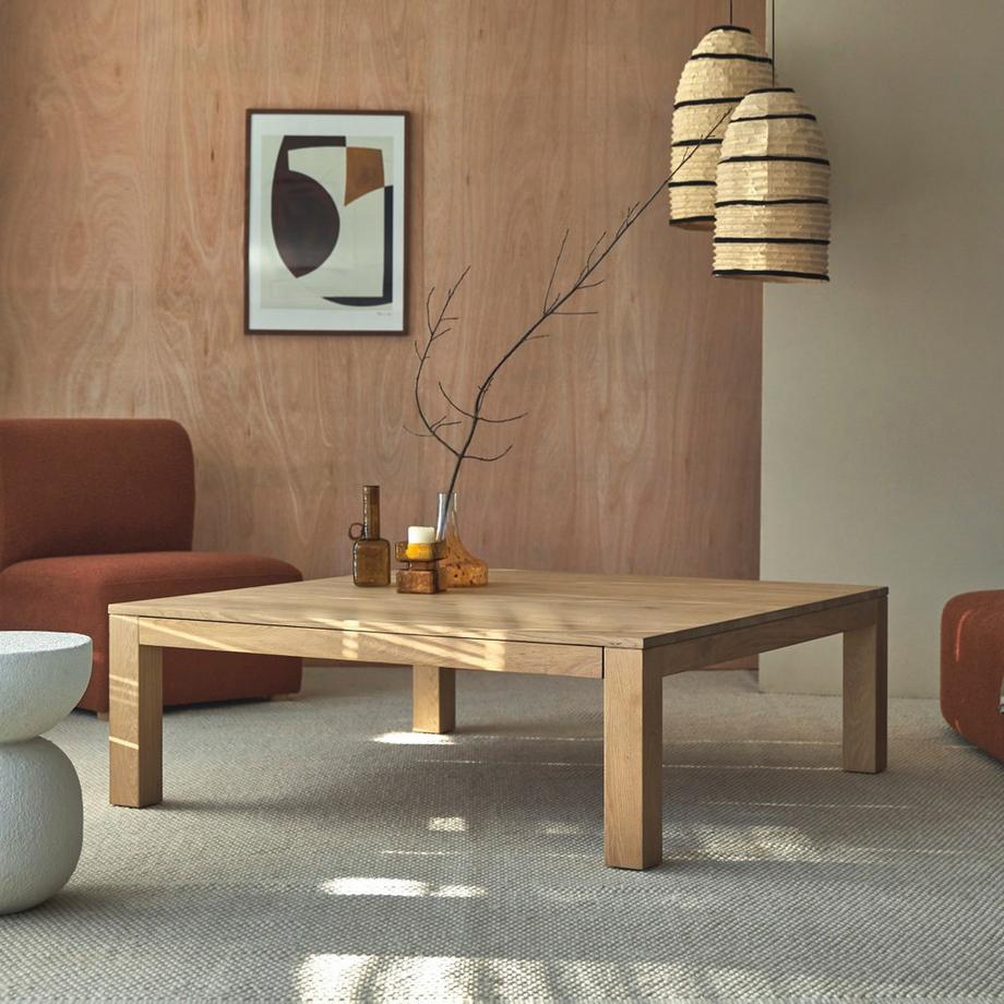 Tikamoon Table basse carrée en chêne massif Eden  