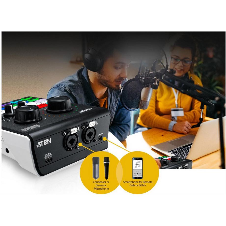 ATEN  Mischpult UC8000 MicLive 6CH Audio Mixer 