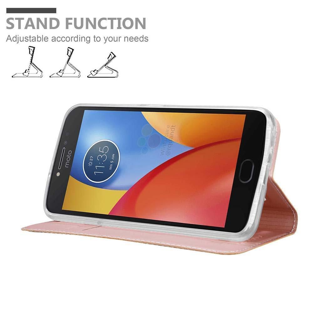 Cadorabo  Housse compatible avec Motorola MOTO E4 - Coque de protection avec fermeture magnétique, fonction de support et compartiment pour carte 