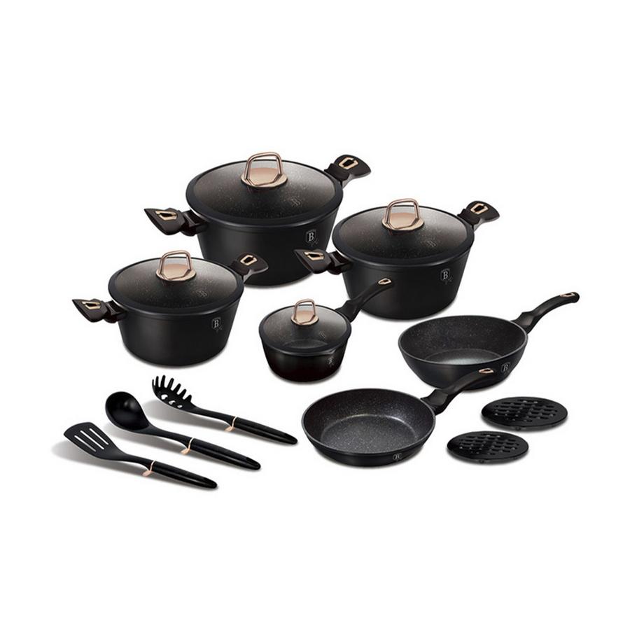 Berlinger 15-teiliges Kochgeschirr-Set Black Rose Collection  