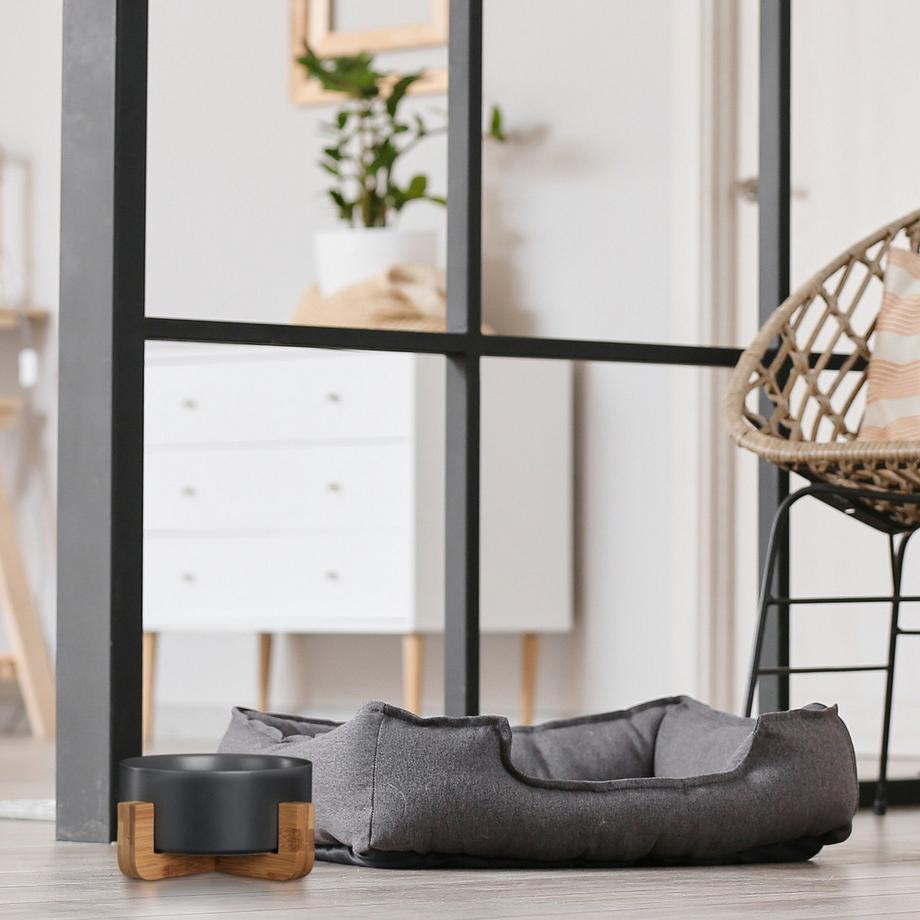 B2X  Keramik-Hundenapf mit Bambusrahmen 