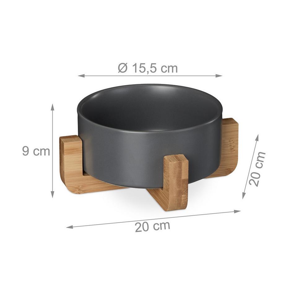 B2X  Keramik-Hundenapf mit Bambusrahmen 