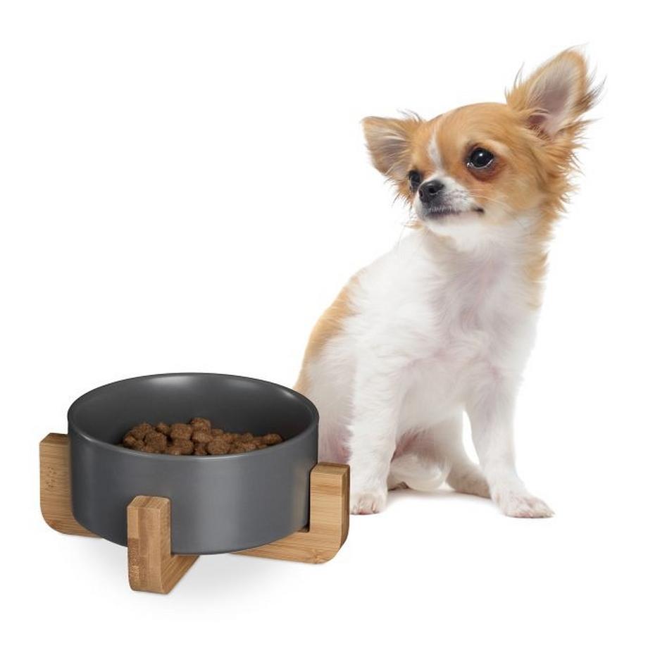 B2X  Keramik-Hundenapf mit Bambusrahmen 