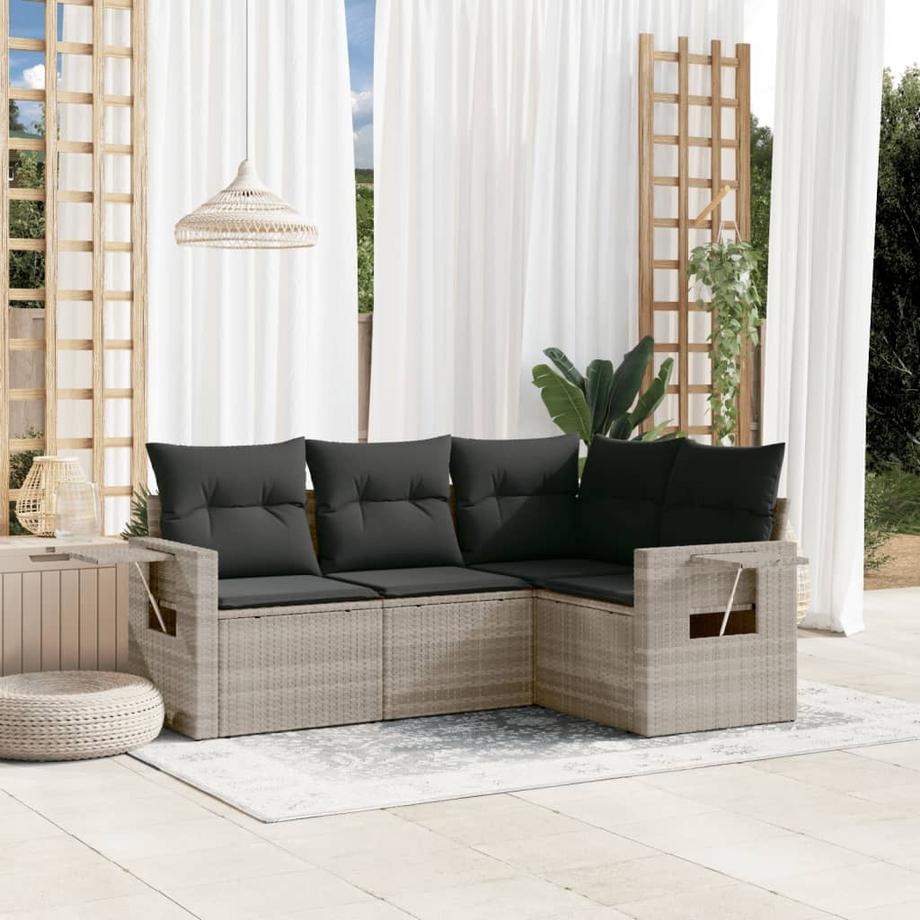 VidaXL set divano da giardino Polirattan  