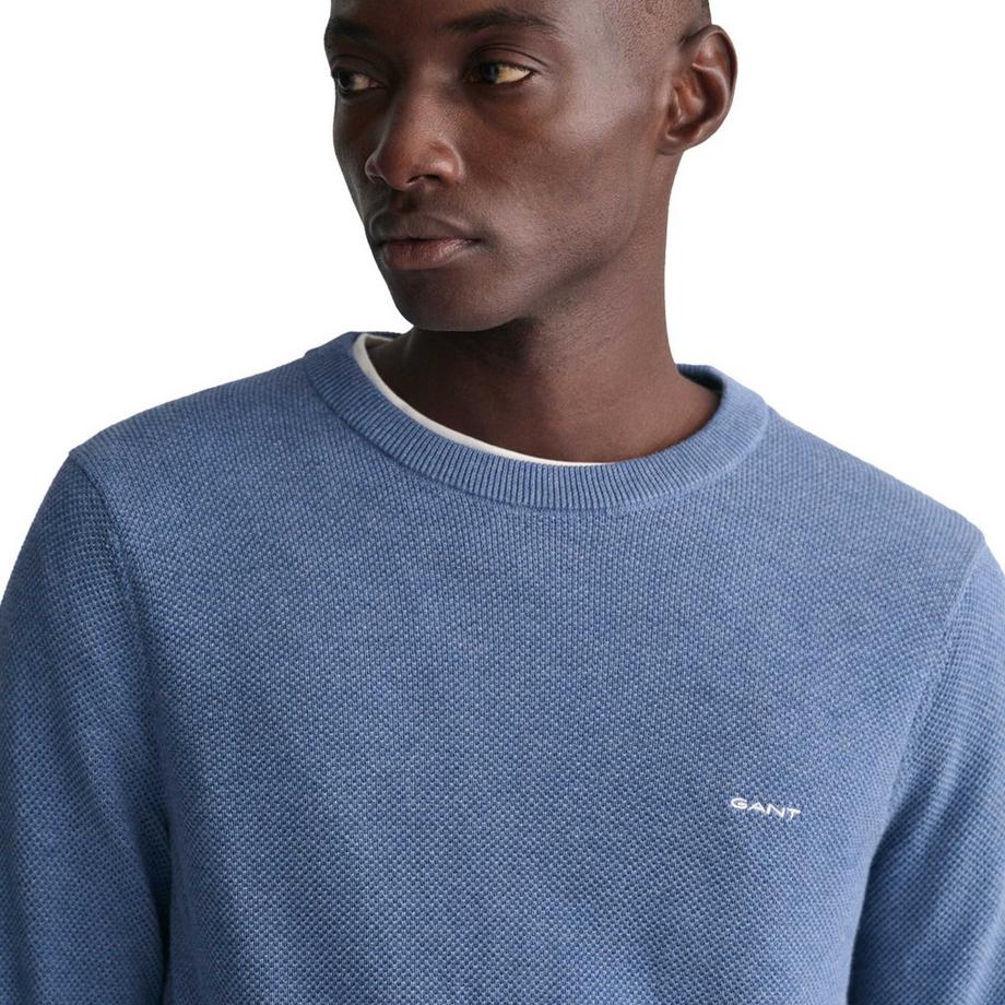 GANT Maglione Girocollo in Piqué di Cotone  