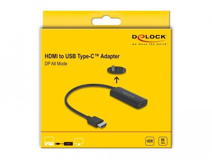 DeLock  DeLOCK Adaptateur HDMI-A mâle vers USB Type-C femelle (DP Alt Mode) 8K 