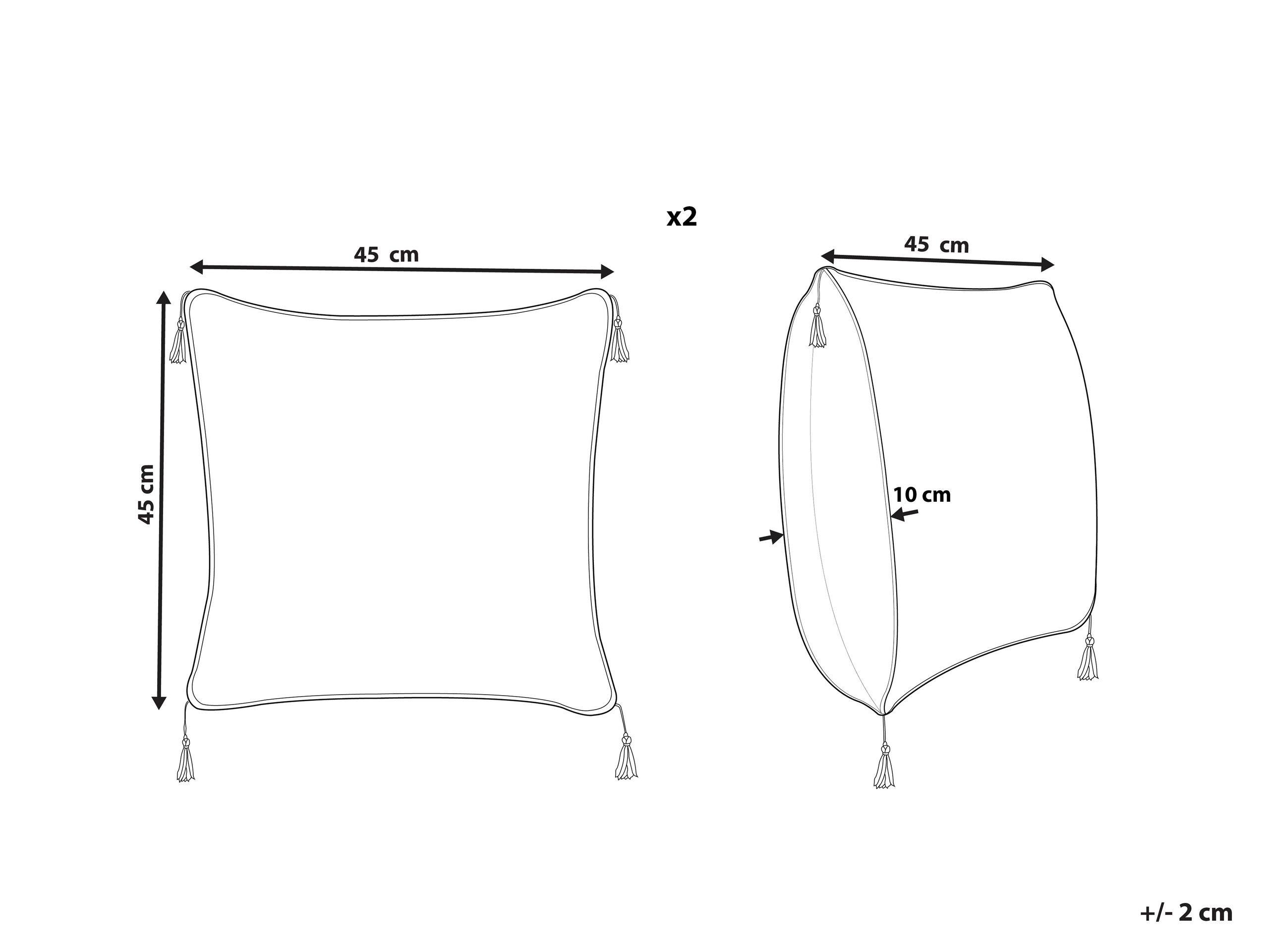 Beliani Set di 2 cuscini en Cotone Classico DEADNETTLE  