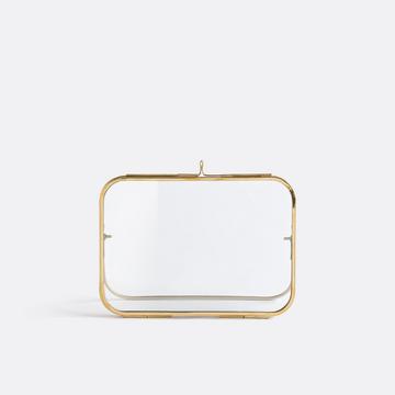 Stellbarer Rahmen aus Messing und Glas