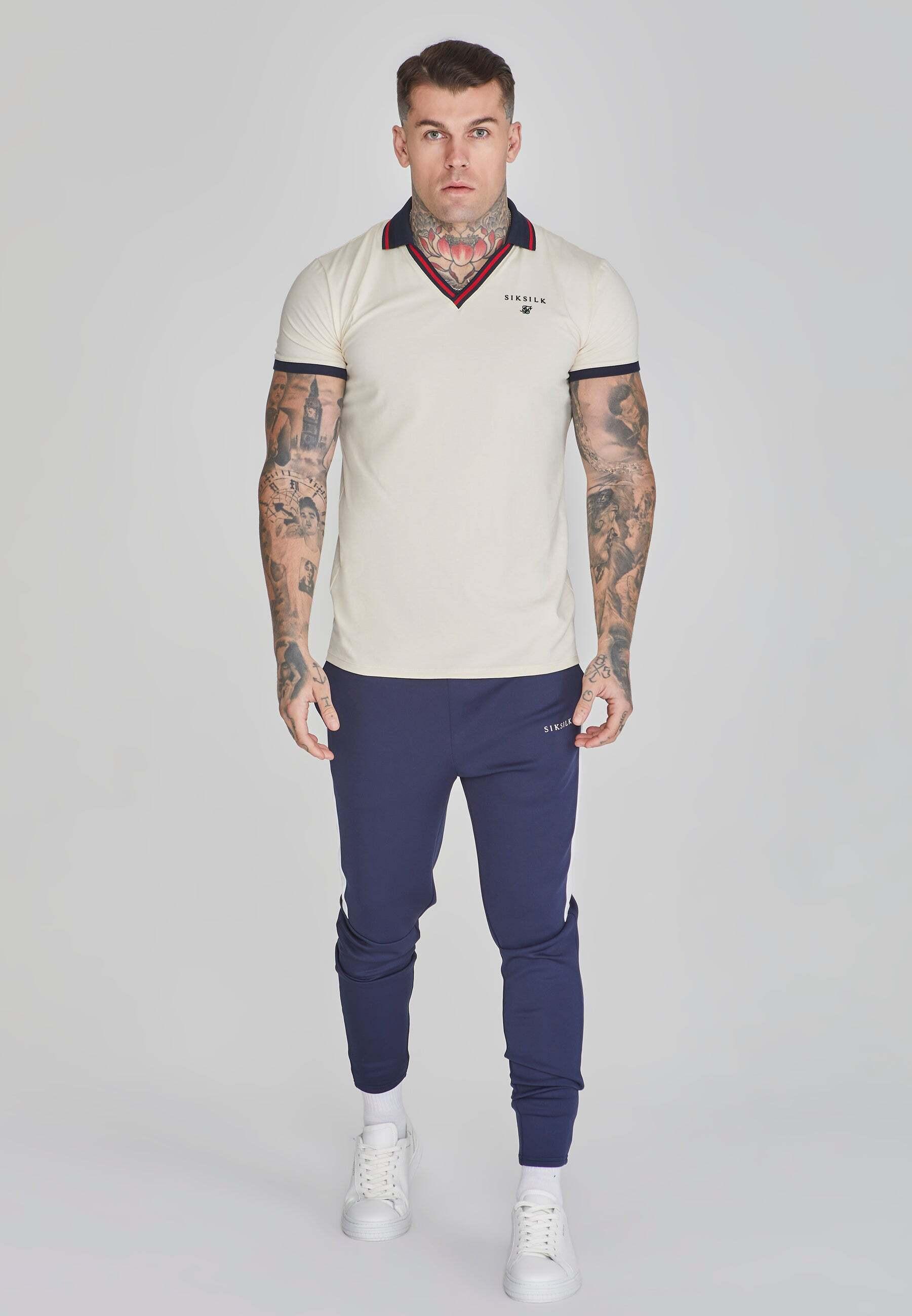 Sik Silk  Poloshirt Polo T-Shirt in Ecru 