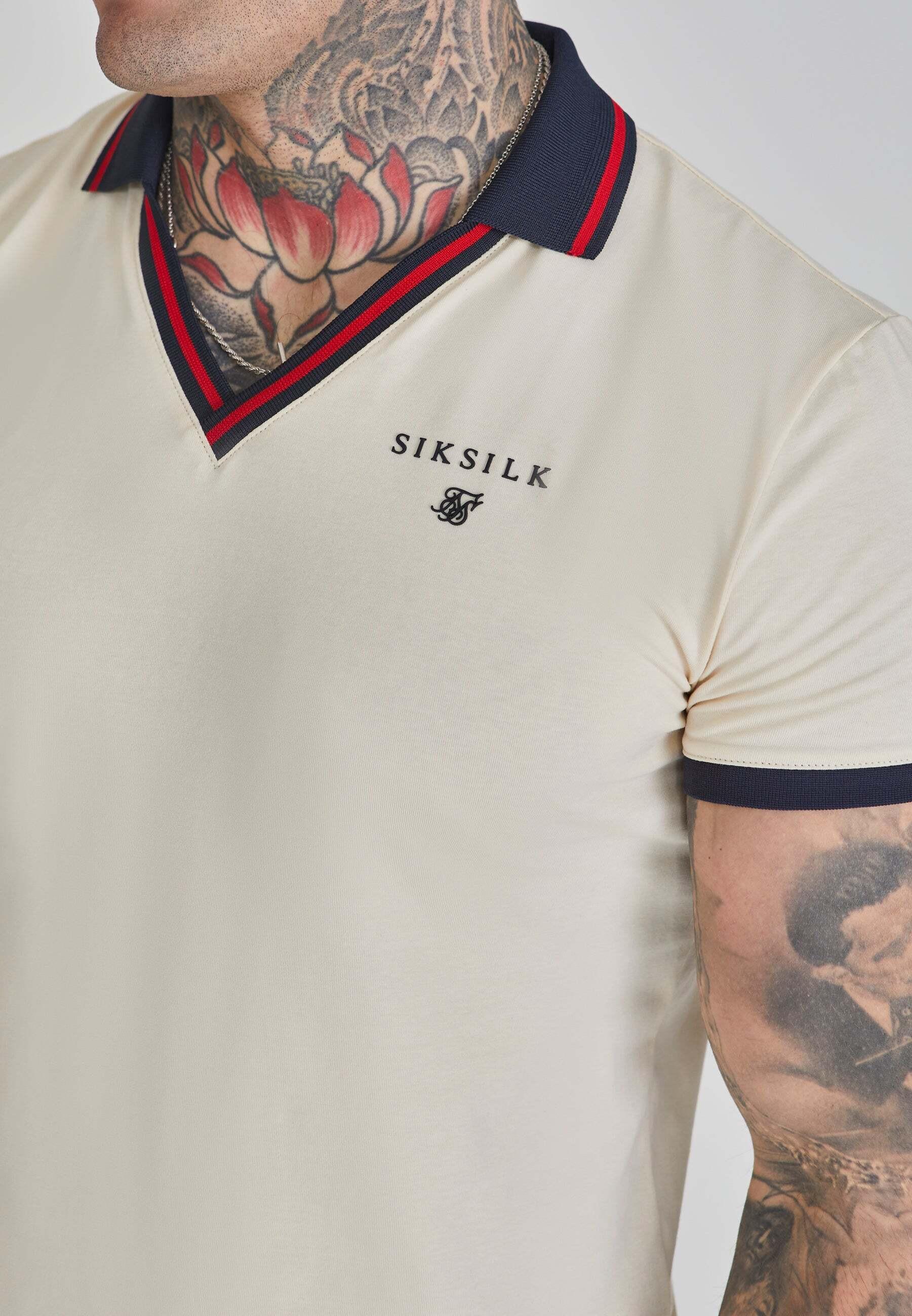 Sik Silk  Poloshirt Polo T-Shirt in Ecru 